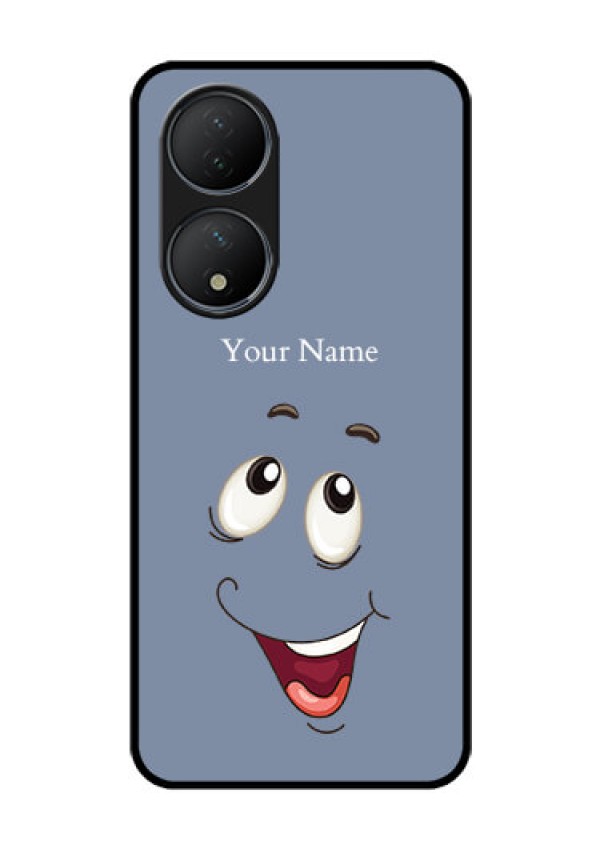 Vivo T2 5G Photo Printing on Glass Case - Laughing Cartoon Face Design
