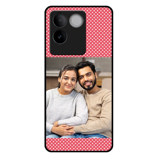Vivo T2 Pro 5G Custom Glass Phone Case - White Dotted Design