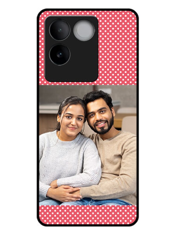 Custom Vivo T2 Pro 5G Custom Glass Phone Case - White Dotted Design