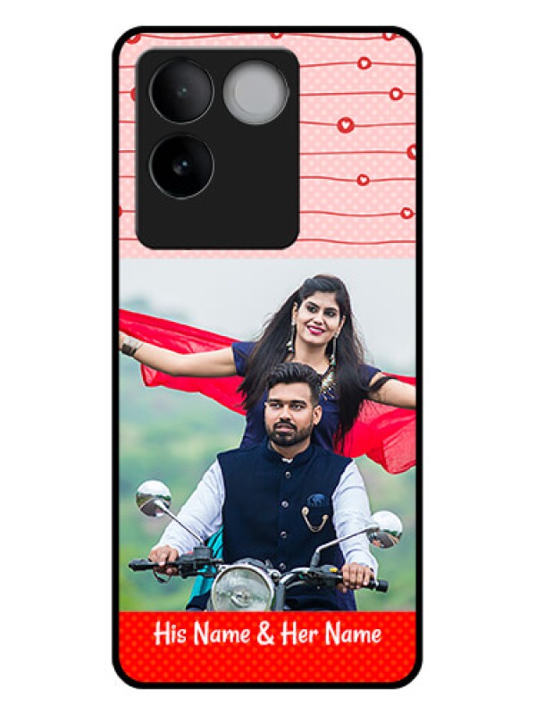Custom Vivo T2 Pro 5G Custom Glass Phone Case - Red Pattern Case Design