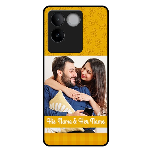 Vivo T2 Pro 5G Custom Glass Phone Case - Yellow Floral Design Vivo T2 Pro 5G Custom Glass Phone Case - Yellow Floral Design