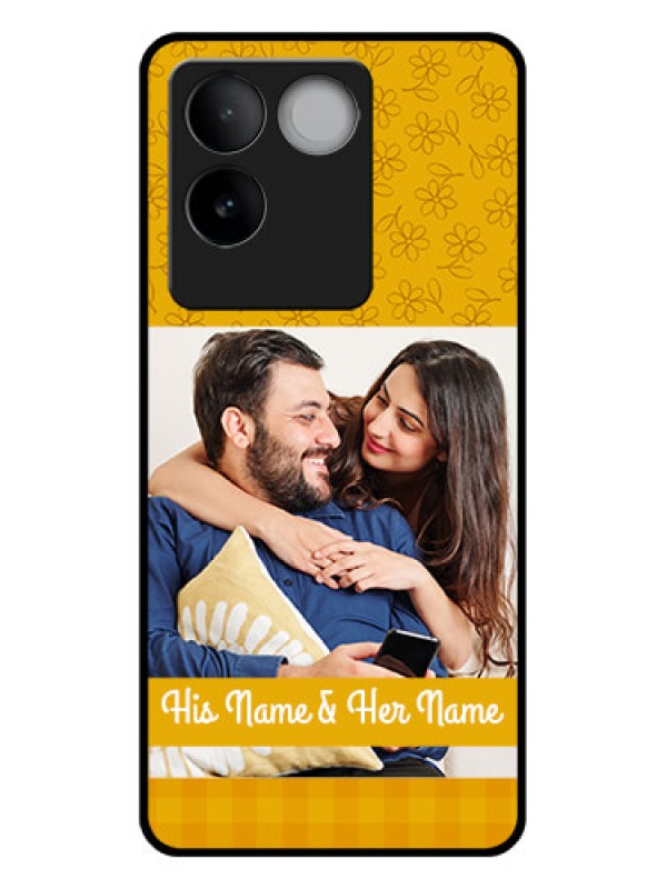 Custom Vivo T2 Pro 5G Custom Glass Phone Case - Yellow Floral Design