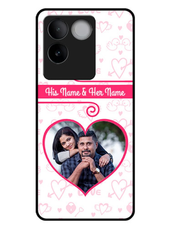 Custom Vivo T2 Pro 5G Custom Glass Phone Case - Heart Shape Love Design