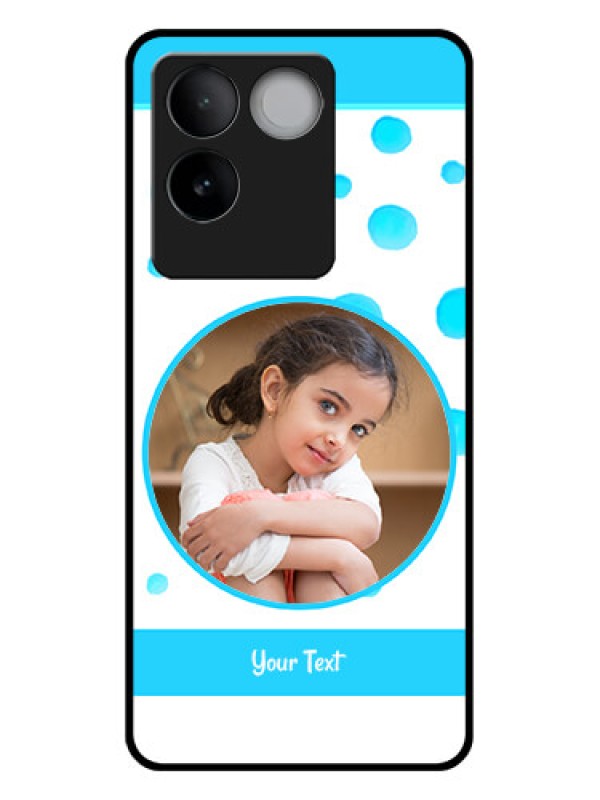 Custom Vivo T2 Pro 5G Custom Glass Phone Case - Blue Bubbles Pattern Design