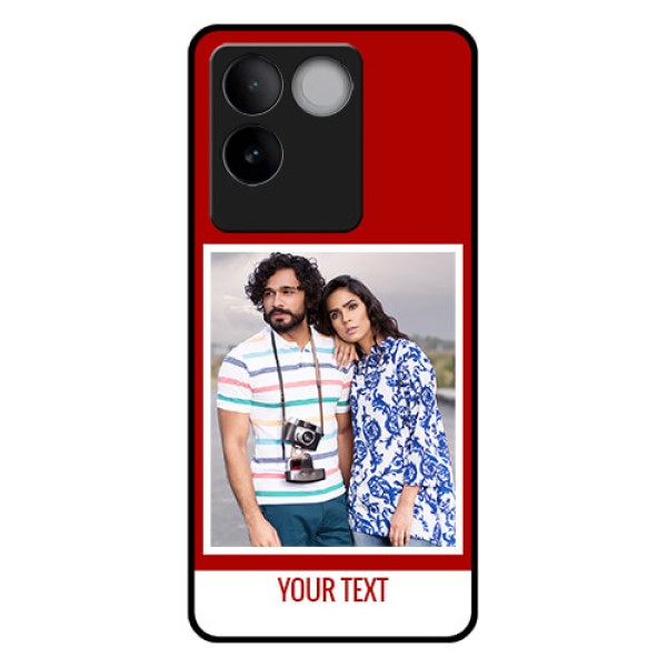 Vivo T2 Pro 5G Custom Glass Phone Case - Red Color Design