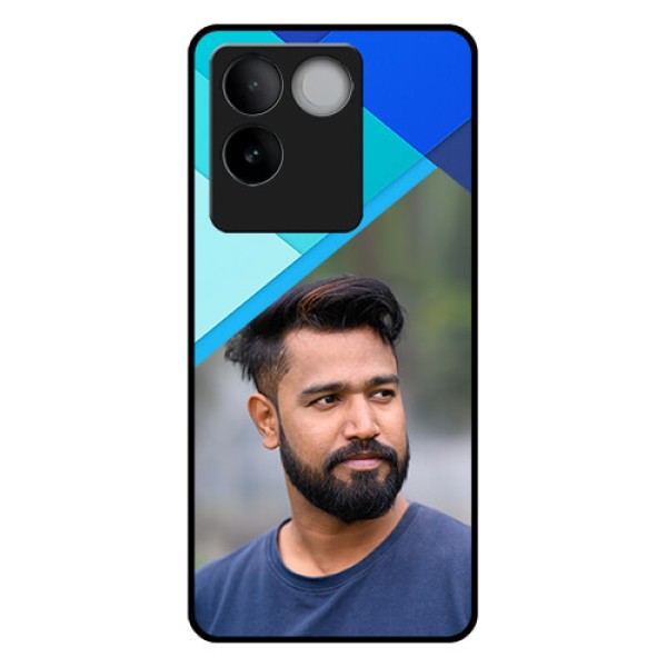 Vivo T2 Pro 5G Custom Glass Phone Case - Blue Pattern Design