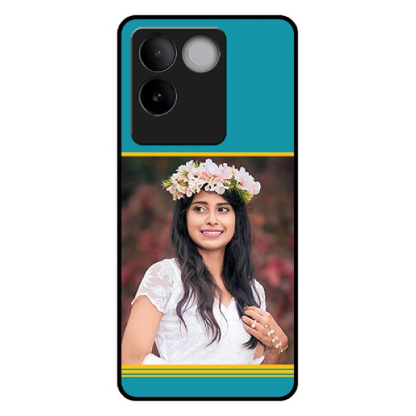 Vivo T2 Pro 5G Custom Glass Phone Case - Yellow & Blue Design Vivo T2 Pro 5G Custom Glass Phone Case - Yellow & Blue Design