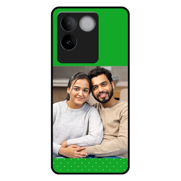 Vivo T2 Pro 5G Custom Glass Phone Case - Green Pattern Design Vivo T2 Pro 5G Custom Glass Phone Case - Green Pattern Design