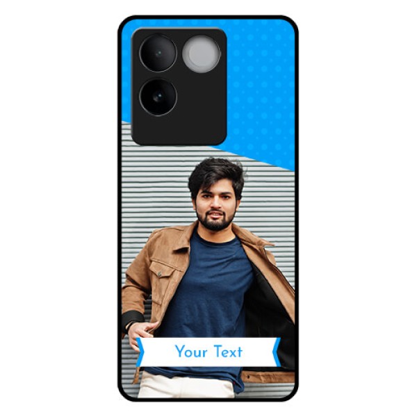 Vivo T2 Pro 5G Custom Glass Phone Case - Simple Blue Color Design Vivo T2 Pro 5G Custom Glass Phone Case - Simple Blue Color Design