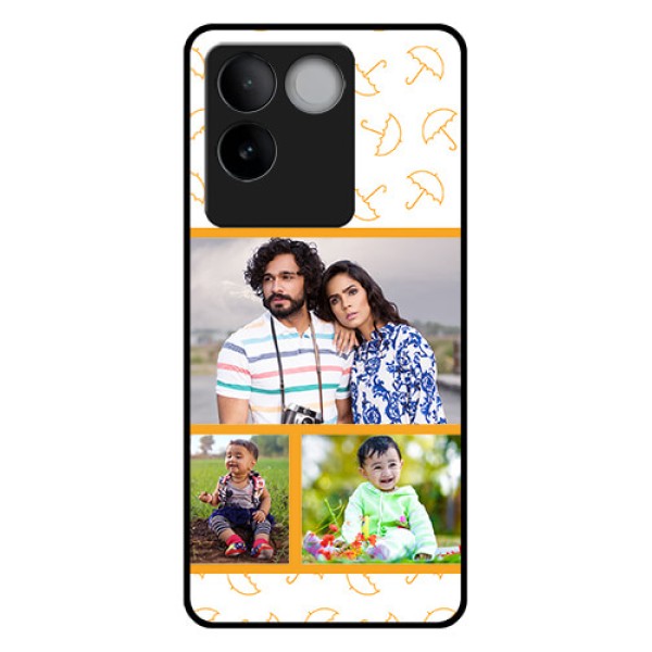 Vivo T2 Pro 5G Custom Glass Phone Case - Yellow Pattern Design Vivo T2 Pro 5G Custom Glass Phone Case - Yellow Pattern Design