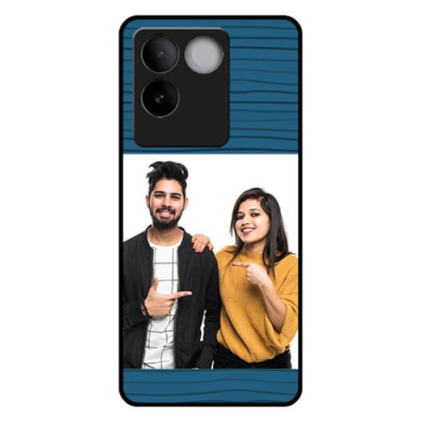 Vivo T2 Pro 5G Custom Glass Phone Case - Blue Pattern Cover Design Vivo T2 Pro 5G Custom Glass Phone Case - Blue Pattern Cover Design