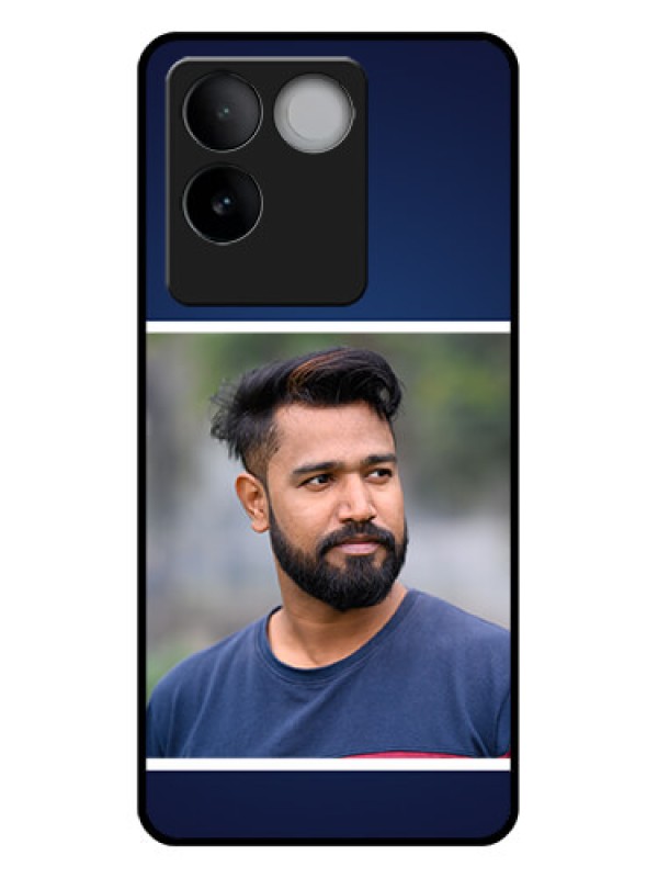 Custom Vivo T2 Pro 5G Custom Glass Phone Case - Simple Royal Blue Design