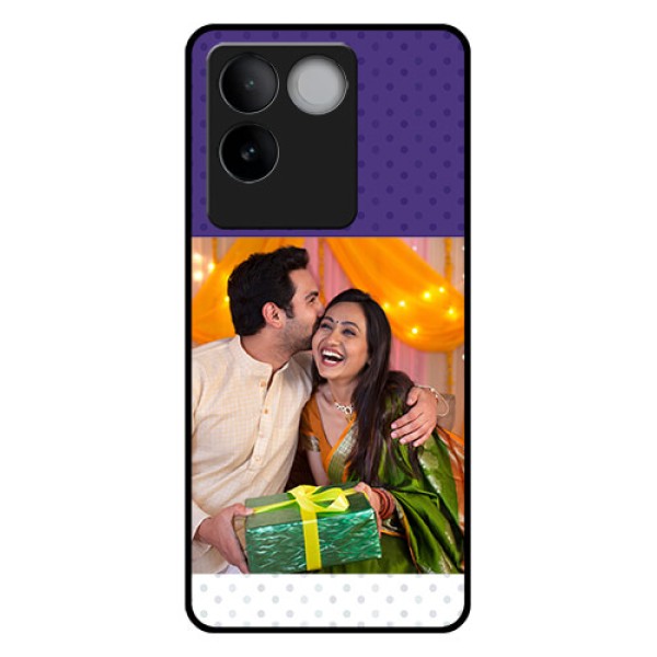 Vivo T2 Pro 5G Custom Glass Phone Case - Violet Colored Pattern Design Vivo T2 Pro 5G Custom Glass Phone Case - Violet Colored Pattern Design
