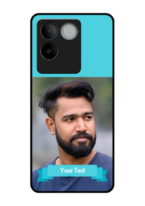 Vivo T2 Pro 5G Custom Glass Phone Case - Blue Color Design