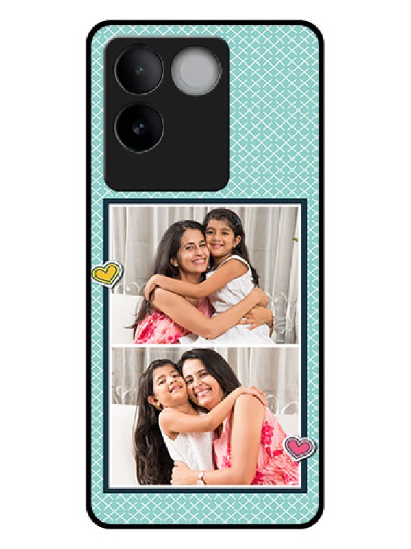 Custom Vivo T2 Pro 5G Custom Glass Phone Case - 2 Image Holder With Pattern Design