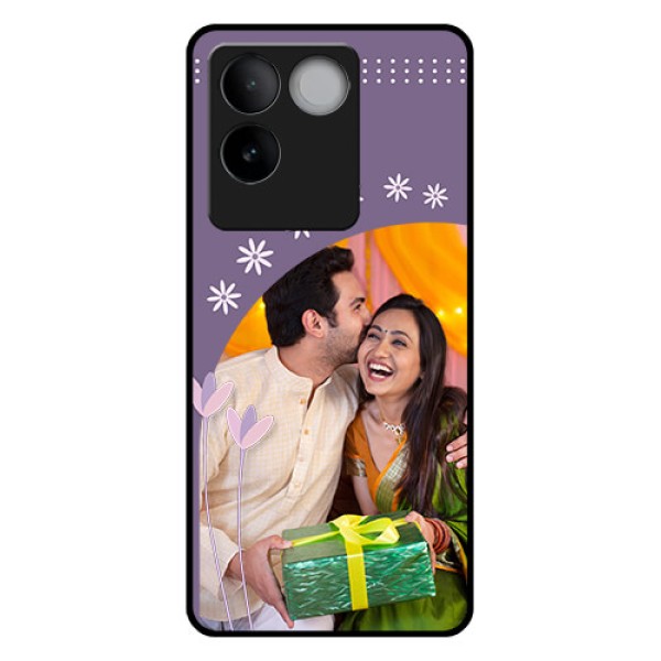 Vivo T2 Pro 5G Custom Glass Phone Case - Lavender Flowers Design Vivo T2 Pro 5G Custom Glass Phone Case - Lavender Flowers Design