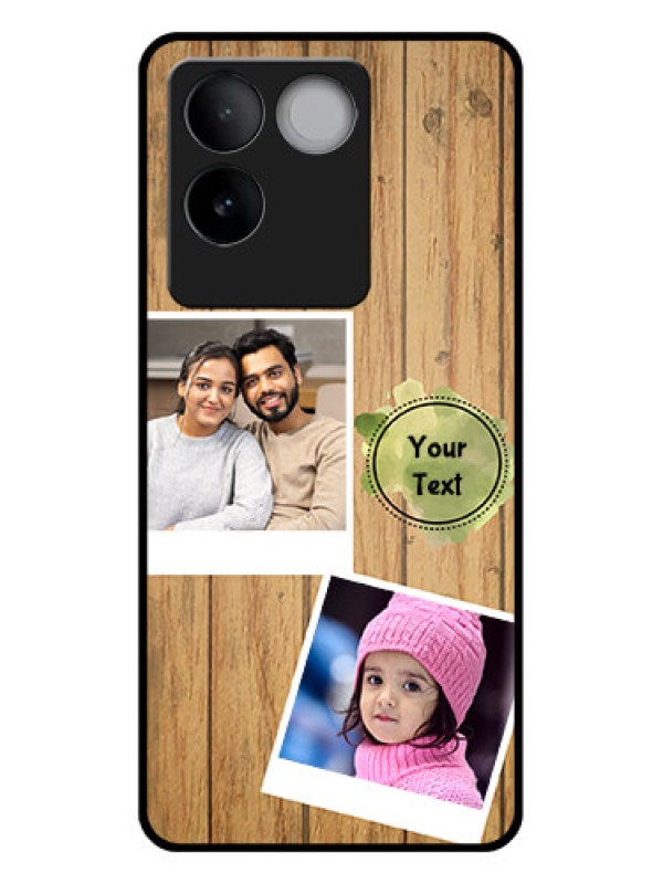 Custom Vivo T2 Pro 5G Custom Glass Phone Case - Wooden Texture Design