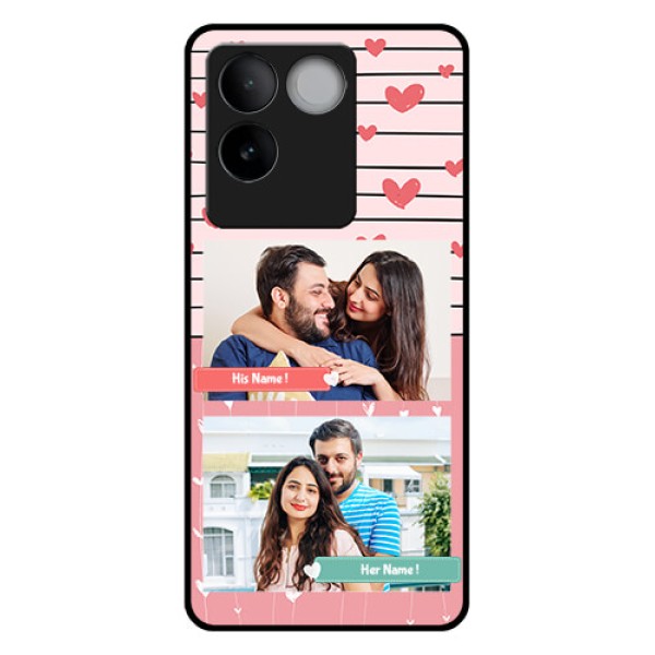Vivo T2 Pro 5G Custom Glass Phone Case - Photo With Heart Design