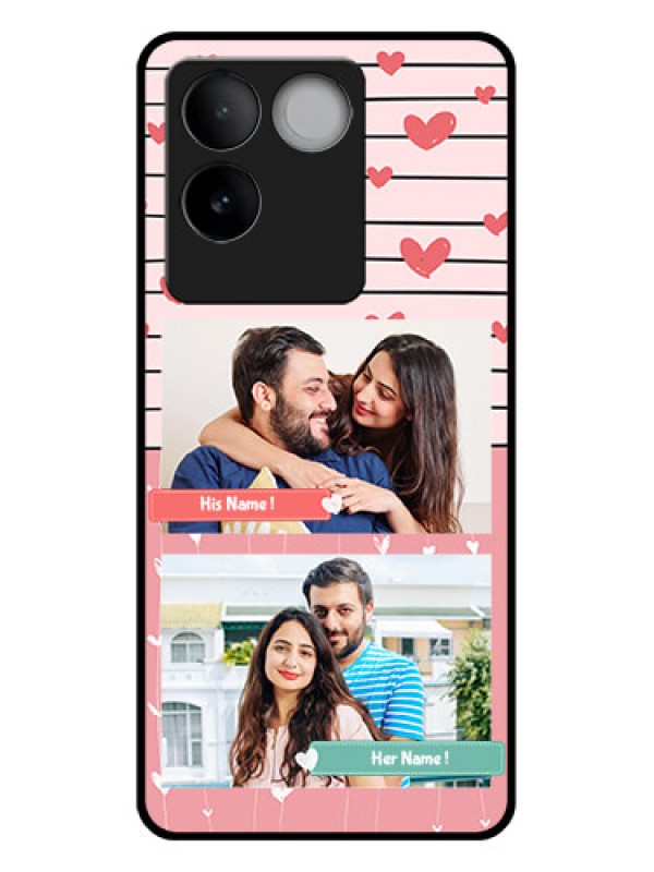 Custom Vivo T2 Pro 5G Custom Glass Phone Case - Photo With Heart Design