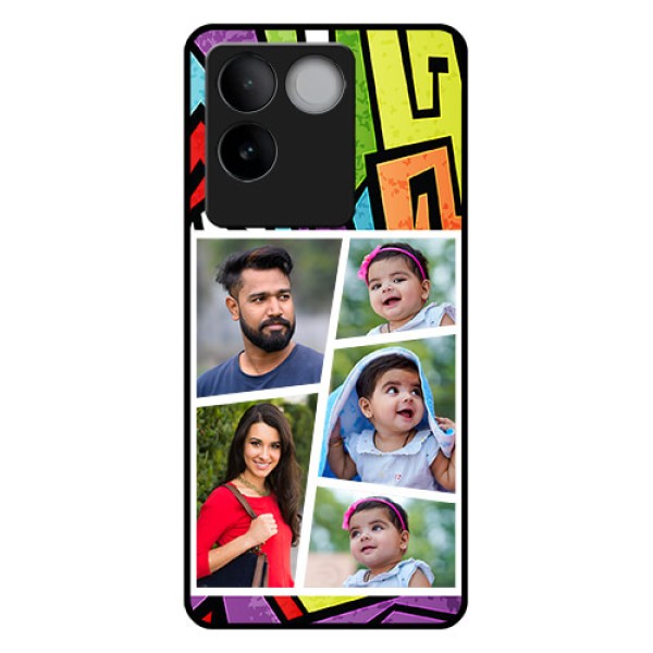 Vivo T2 Pro 5G Custom Glass Phone Case - Graffiti Pattern Design