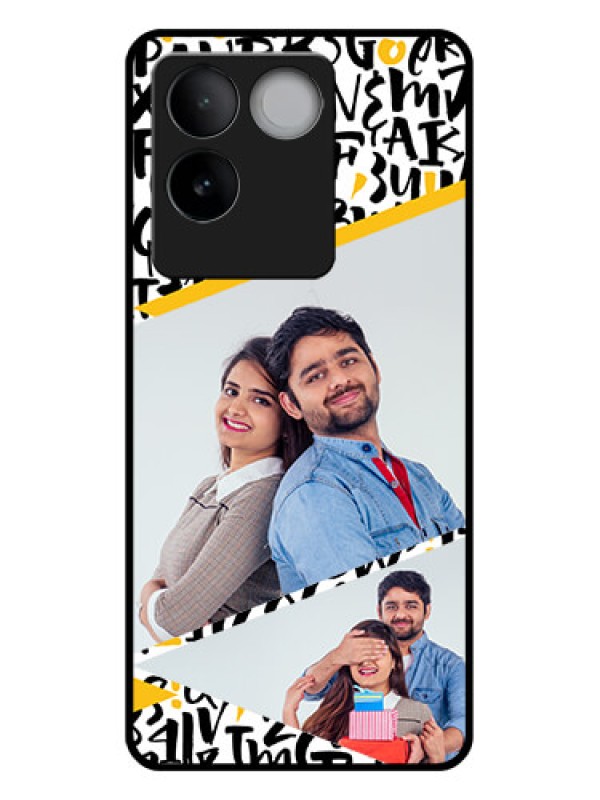 Custom Vivo T2 Pro 5G Custom Glass Phone Case - Letters Pattern Design