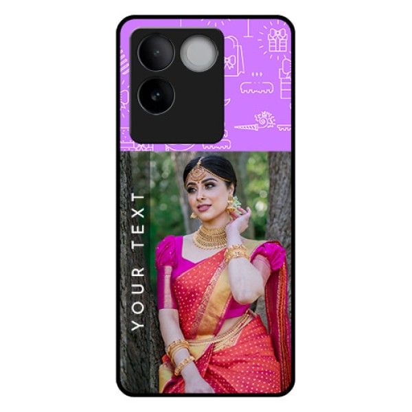 Vivo T2 Pro 5G Custom Glass Phone Case - Birthday Icons Design Vivo T2 Pro 5G Custom Glass Phone Case - Birthday Icons Design