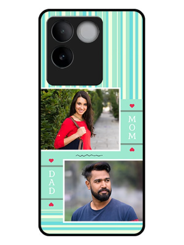 Custom Vivo T2 Pro 5G Custom Glass Phone Case - Mom & Dad Pic Design