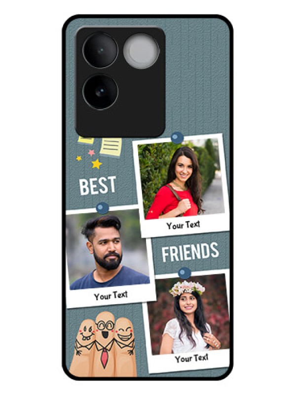 Custom Vivo T2 Pro 5G Custom Glass Phone Case - Sticky Frames And Friendship Design