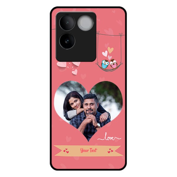 Vivo T2 Pro 5G Custom Glass Phone Case - Peach Color Love Design Vivo T2 Pro 5G Custom Glass Phone Case - Peach Color Love Design