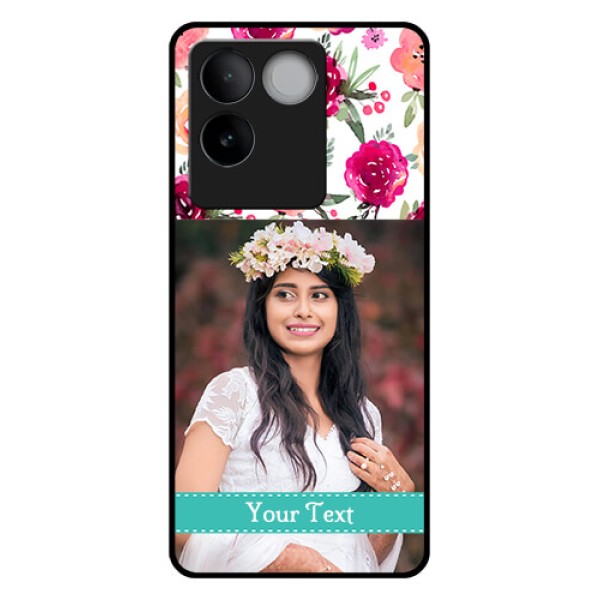 Vivo T2 Pro 5G Custom Glass Phone Case - Water Colors Floral Design Vivo T2 Pro 5G Custom Glass Phone Case - Water Colors Floral Design