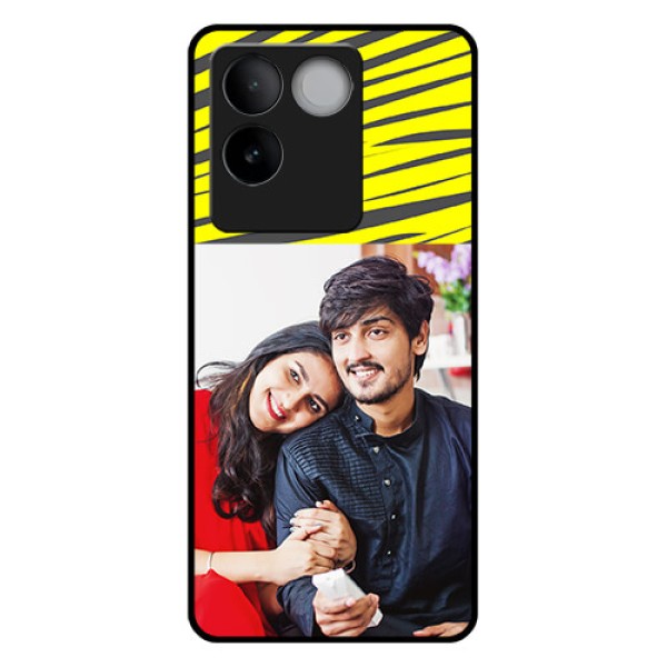 Vivo T2 Pro 5G Custom Glass Phone Case - Yellow Abstract Design