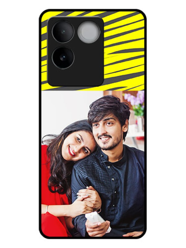 Custom Vivo T2 Pro 5G Custom Glass Phone Case - Yellow Abstract Design