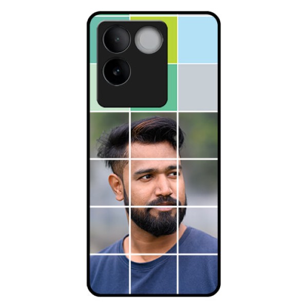 Vivo T2 Pro 5G Custom Glass Phone Case - With White Box Pattern Vivo T2 Pro 5G Custom Glass Phone Case - With White Box Pattern