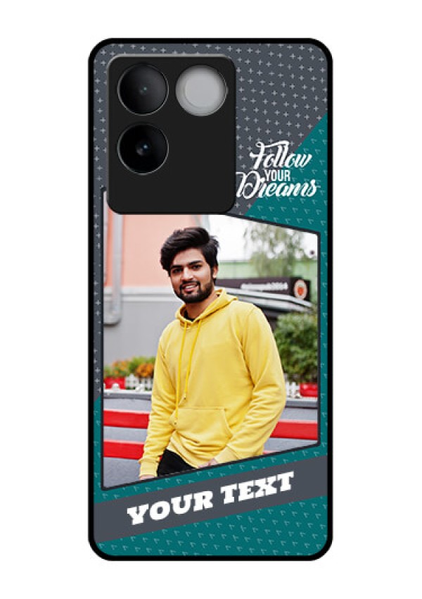 Vivo T2 Pro 5G Custom Glass Phone Case - Background Pattern Design With Quote