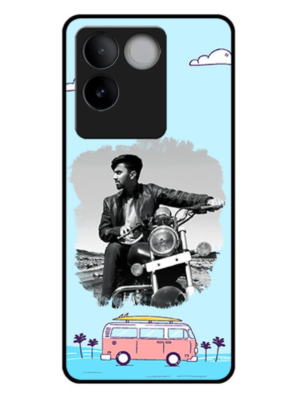 Custom Vivo T2 Pro 5G Custom Glass Phone Case - Travel & Adventure Design