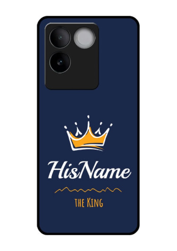 Vivo T2 Pro 5G Custom Glass Phone Case - King With Name Design