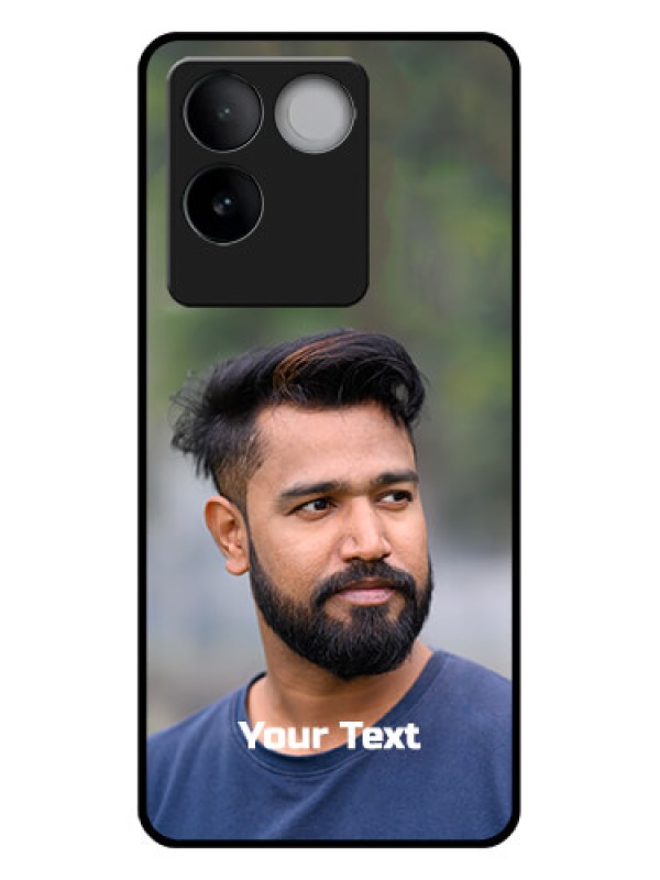 Custom Vivo T2 Pro 5G Custom Glass Phone Case - Photo With Text Design