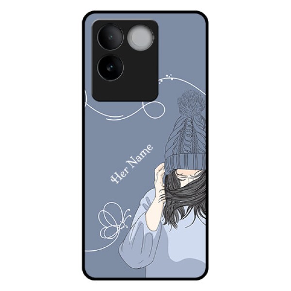 Vivo T2 Pro 5G Custom Glass Phone Case - Girl In Winter Outfit Design Vivo T2 Pro 5G Custom Glass Phone Case - Girl In Winter Outfit Design