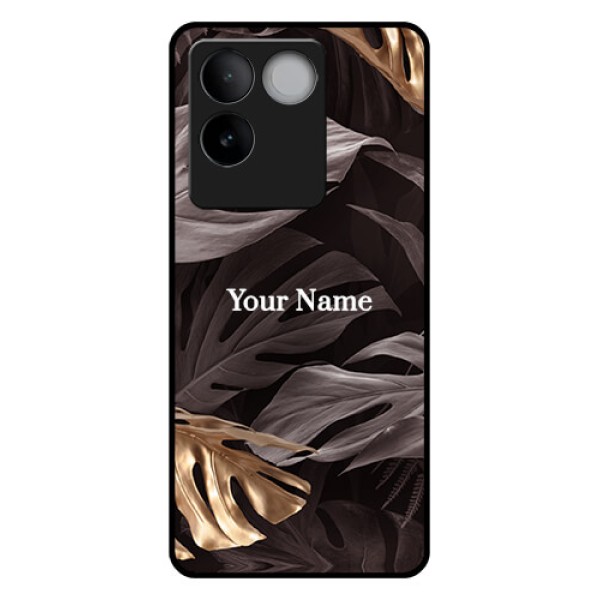 Vivo T2 Pro 5G Custom Glass Phone Case - Wild Leaves Digital Paint Design