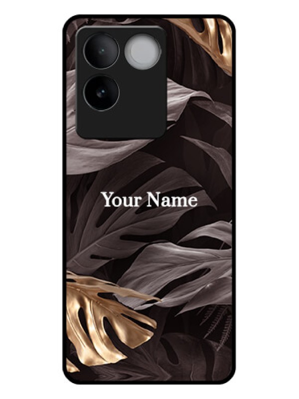 Custom Vivo T2 Pro 5G Custom Glass Phone Case - Wild Leaves Digital Paint Design