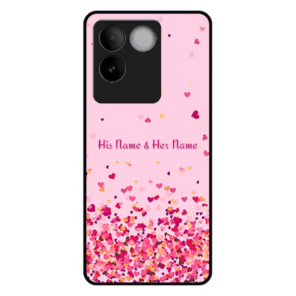 Vivo T2 Pro 5G Custom Glass Phone Case - Floating Hearts Design Vivo T2 Pro 5G Custom Glass Phone Case - Floating Hearts Design