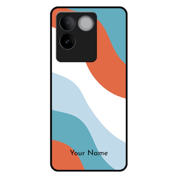 Vivo T2 Pro 5G Custom Glass Phone Case - Coloured Waves Design