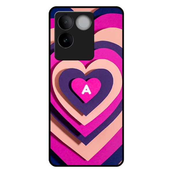 Vivo T2 Pro 5G Custom Glass Phone Case - Cute Heart Pattern Design Vivo T2 Pro 5G Custom Glass Phone Case - Cute Heart Pattern Design