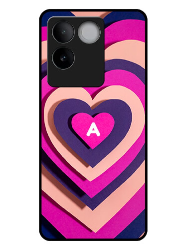 Custom Vivo T2 Pro 5G Custom Glass Phone Case - Cute Heart Pattern Design