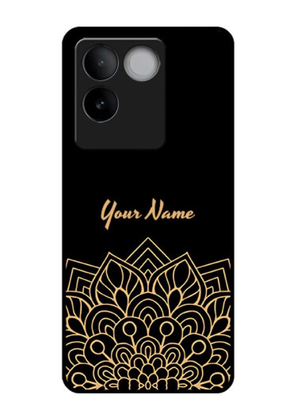 Vivo T2 Pro 5G Custom Glass Phone Case - Golden Mandala Design