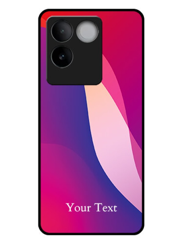 Custom Vivo T2 Pro 5G Custom Glass Phone Case - Digital Abstract Overlap Design