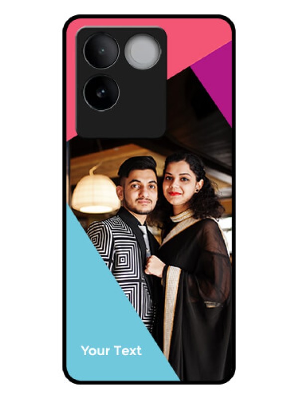Custom Vivo T2 Pro 5G Custom Glass Phone Case - Stacked Triple Colour Design