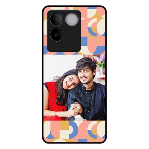Vivo T2 Pro 5G Custom Glass Phone Case - Semi - Circle Maze Pattern Design