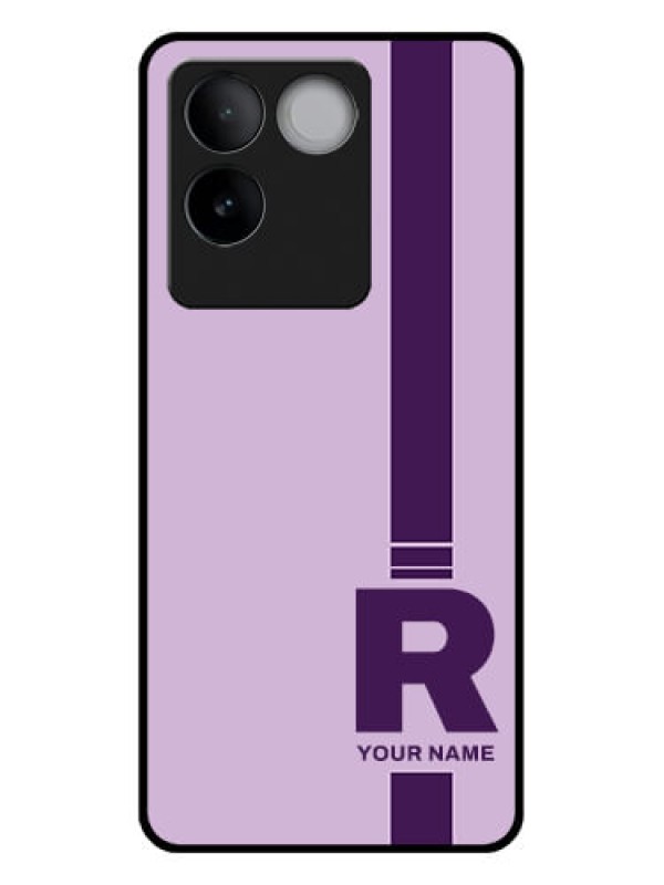 Custom Vivo T2 Pro 5G Custom Glass Phone Case - Simple Dual Tone Stripe With Name Design