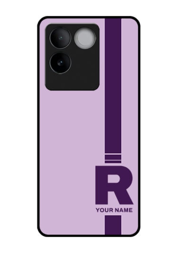 Vivo T2 Pro 5G Custom Glass Phone Case - Simple Dual Tone Stripe With Name Design